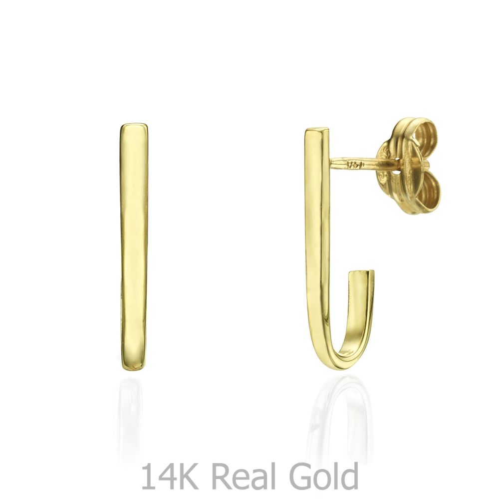 Women’s Gold Jewelry | 14K Yellow Gold Women's Earrings - Golden Curve