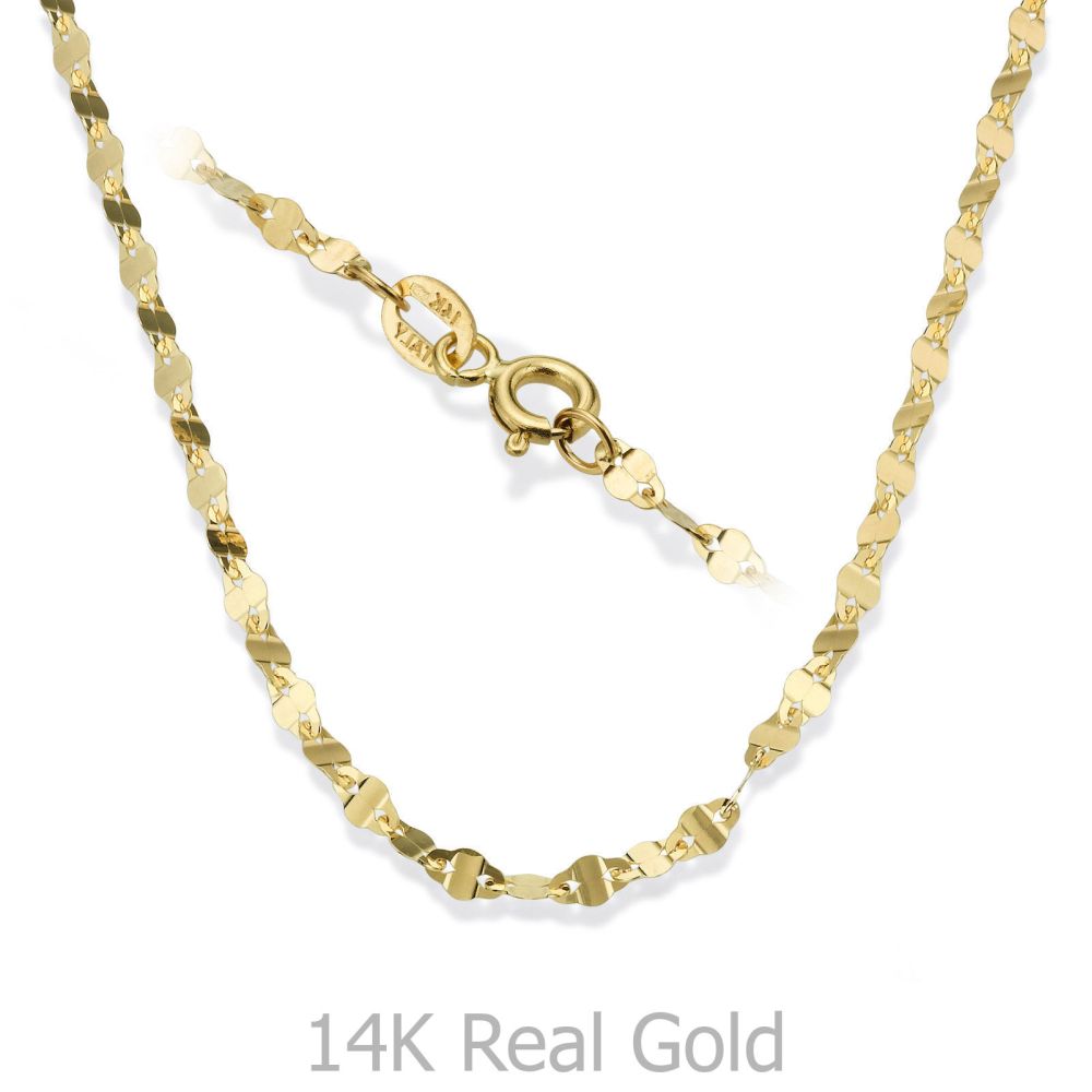 Gold Chains | 14K Yellow Gold Forzata Chain Necklace 2.4mm Thick, 21.45