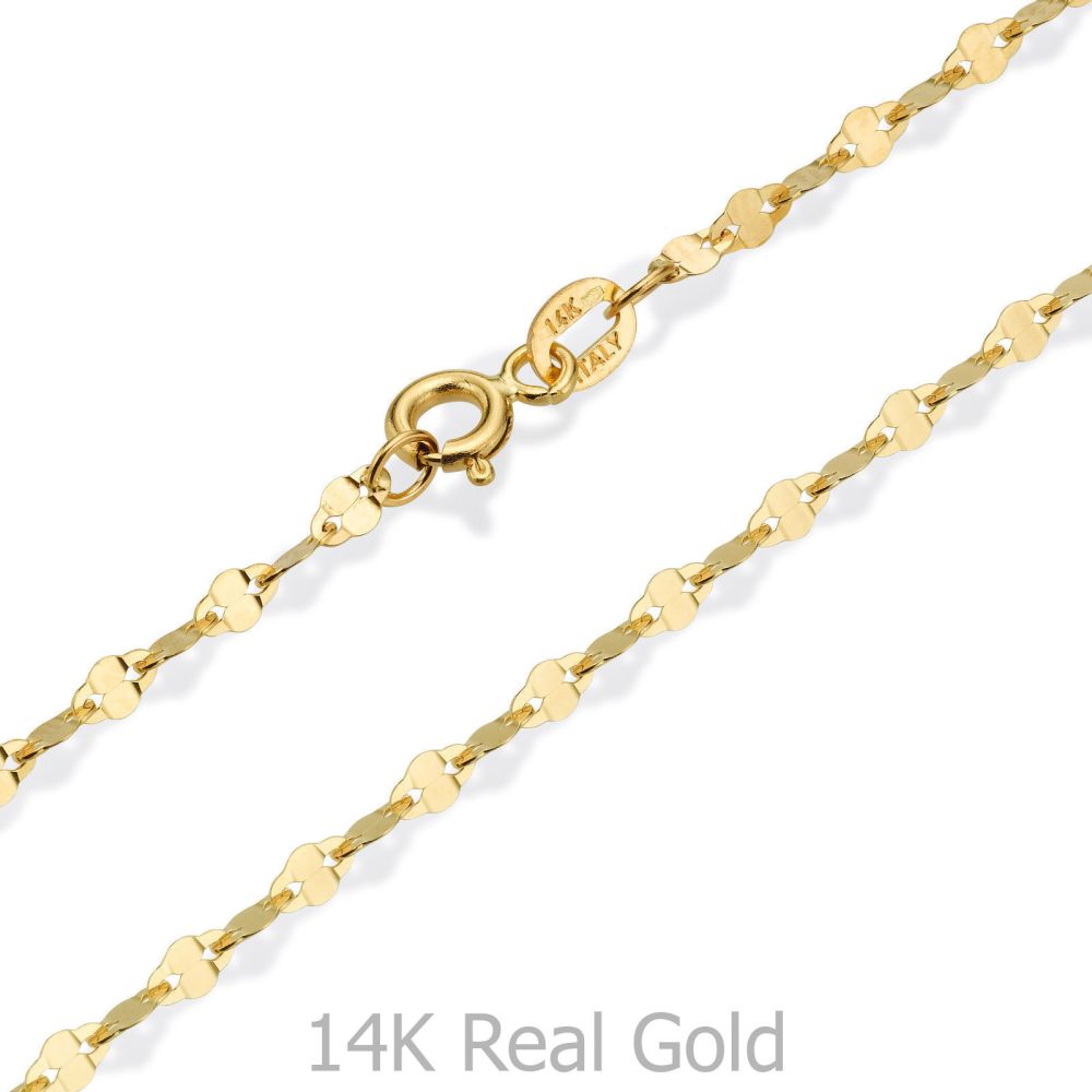 Gold Chains | 14K Yellow Gold Forzata Chain Necklace 2.4mm Thick, 21.45