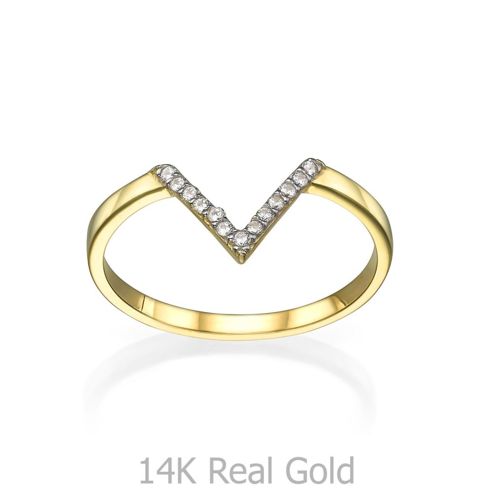 Women’s Gold Jewelry | Ring in 14K Yellow Gold - Small V