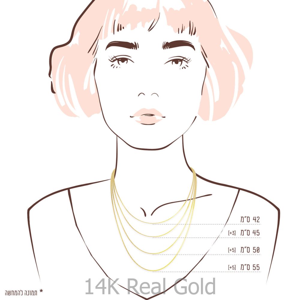 Gold Chains | 14K Yellow Gold Twisted Venice Chain Necklace 0.6mm Thick, 16.5