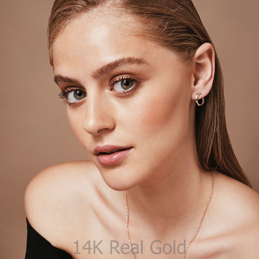 Diamond Jewelry | Diamond Stud Earrings in 14K Yellow Gold - Sunrise