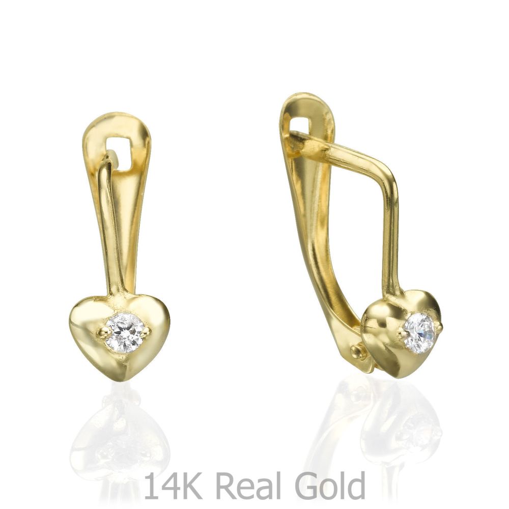 Gold Earrings | Drop Earrings - Full Heart