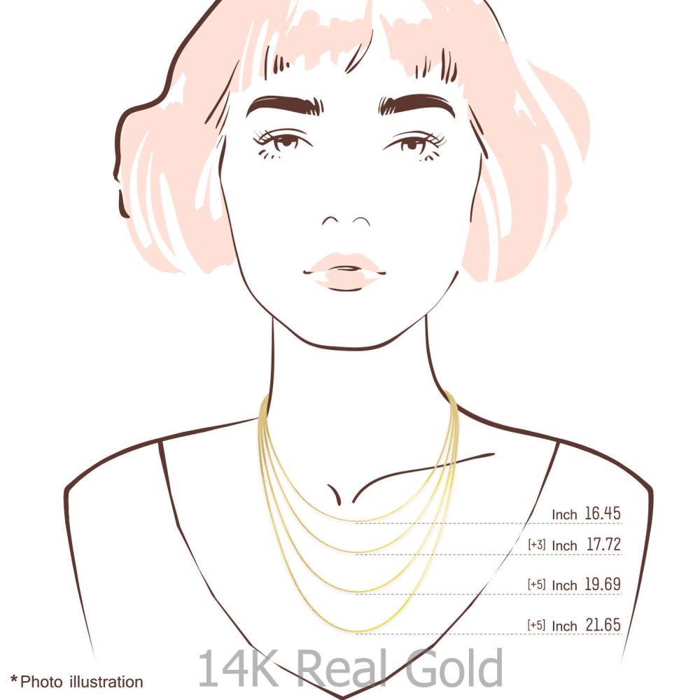 Gold Chains | 14K White & Yellow Gold Spiga Chain Necklace 1mm Thick, 17.7