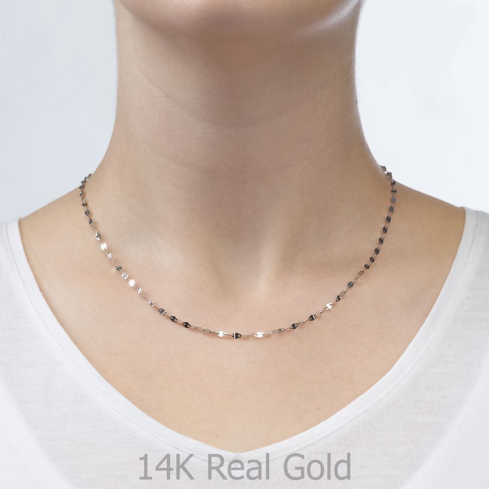 Gold Chains | 14K White Gold Forzata Chain Necklace 2.4mm Thick, 19.5