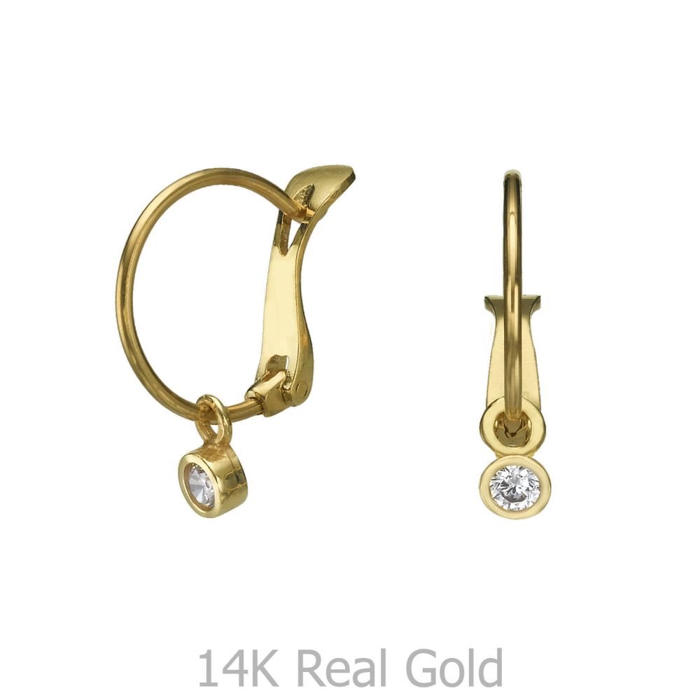Girl's Jewelry | Hoop Earrings in14K Yellow Gold - Circle of Empathy