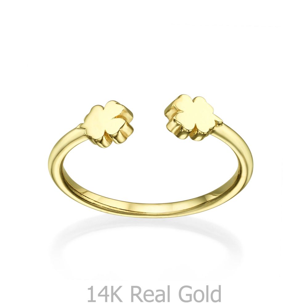 Women’s Gold Jewelry | Open Ring in Yellow Gold - Clovers