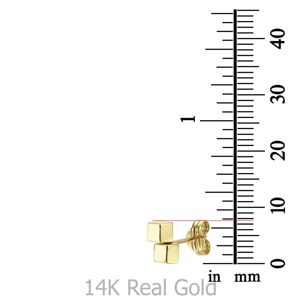 Women’s Gold Jewelry | 14K White Gold Women's Earrings - Golden Cubes