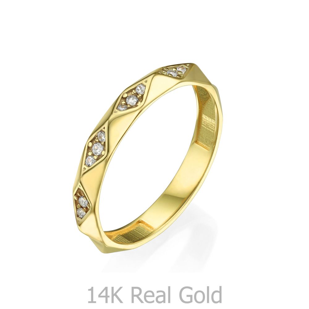 Women’s Gold Jewelry | Ring in 14K Yellow Gold - Pyramids