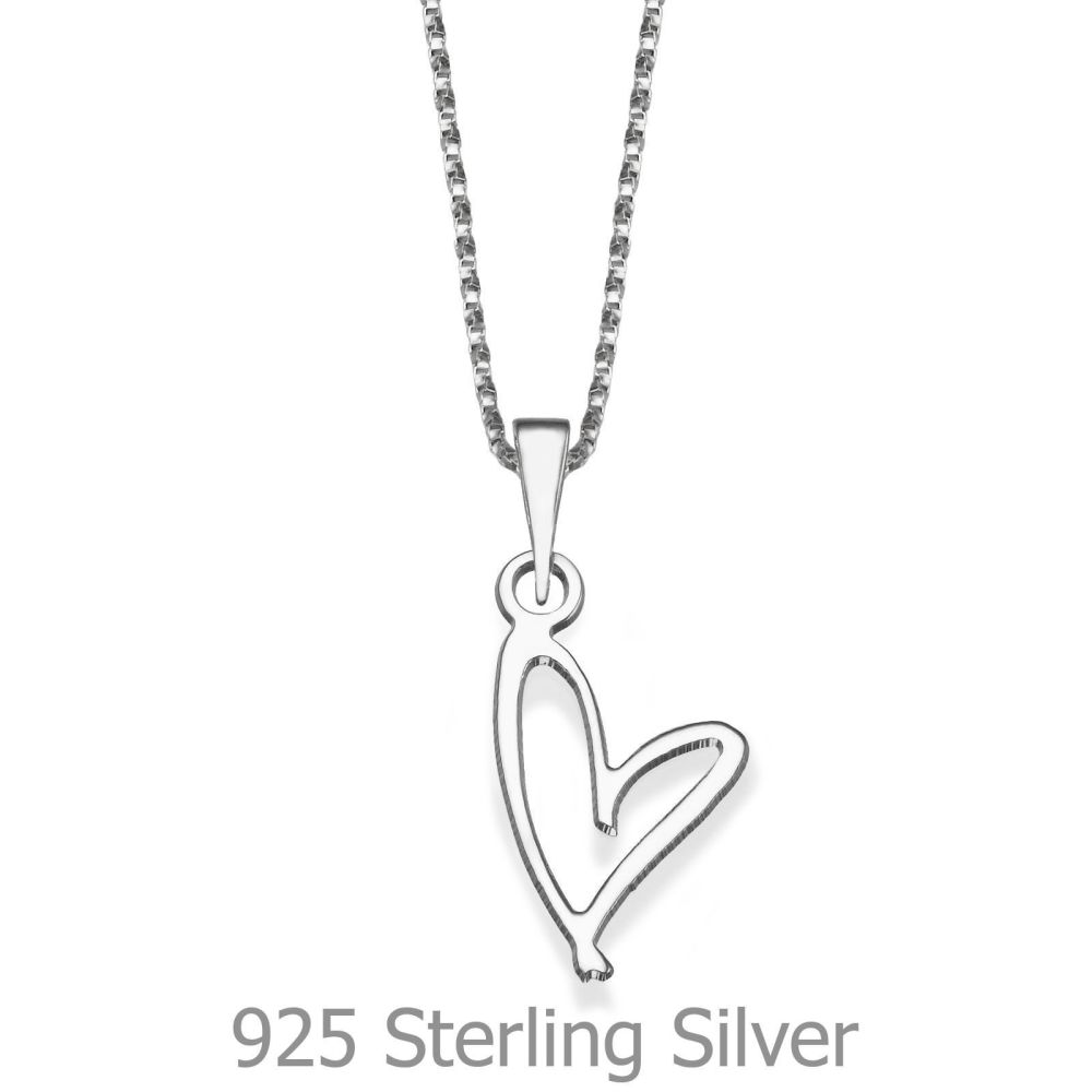 Girl's Jewelry | Pendant and Necklace in 925 Sterling Silver - Free Heart