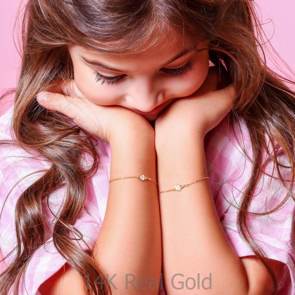 Girl's Jewelry | 14K Gold Girls' Bracelet - Ice Cream Cone