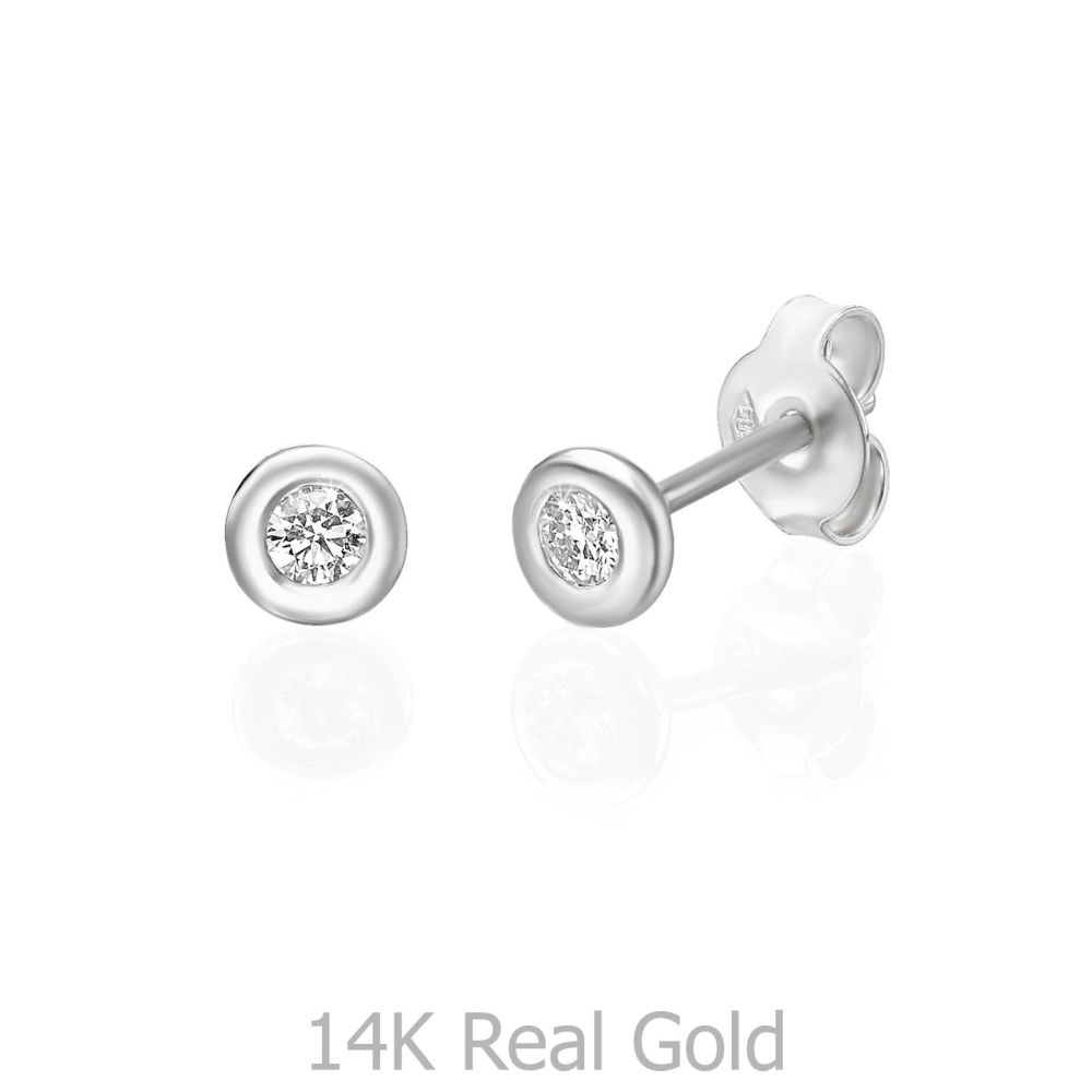 Diamond Jewelry | 14K White Gold Women's Earrings - Chloe 