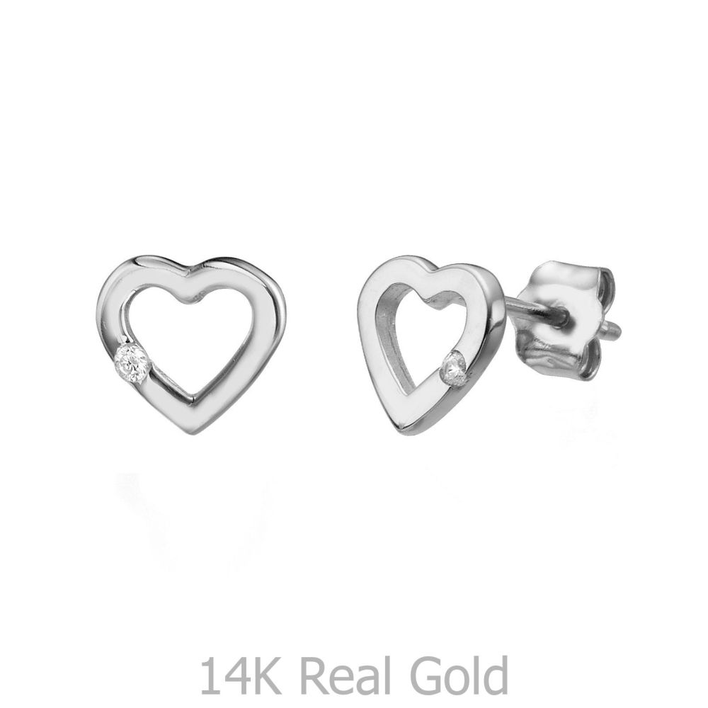 Women’s Gold Jewelry | Gold Stud Earrings - Glittering Heart