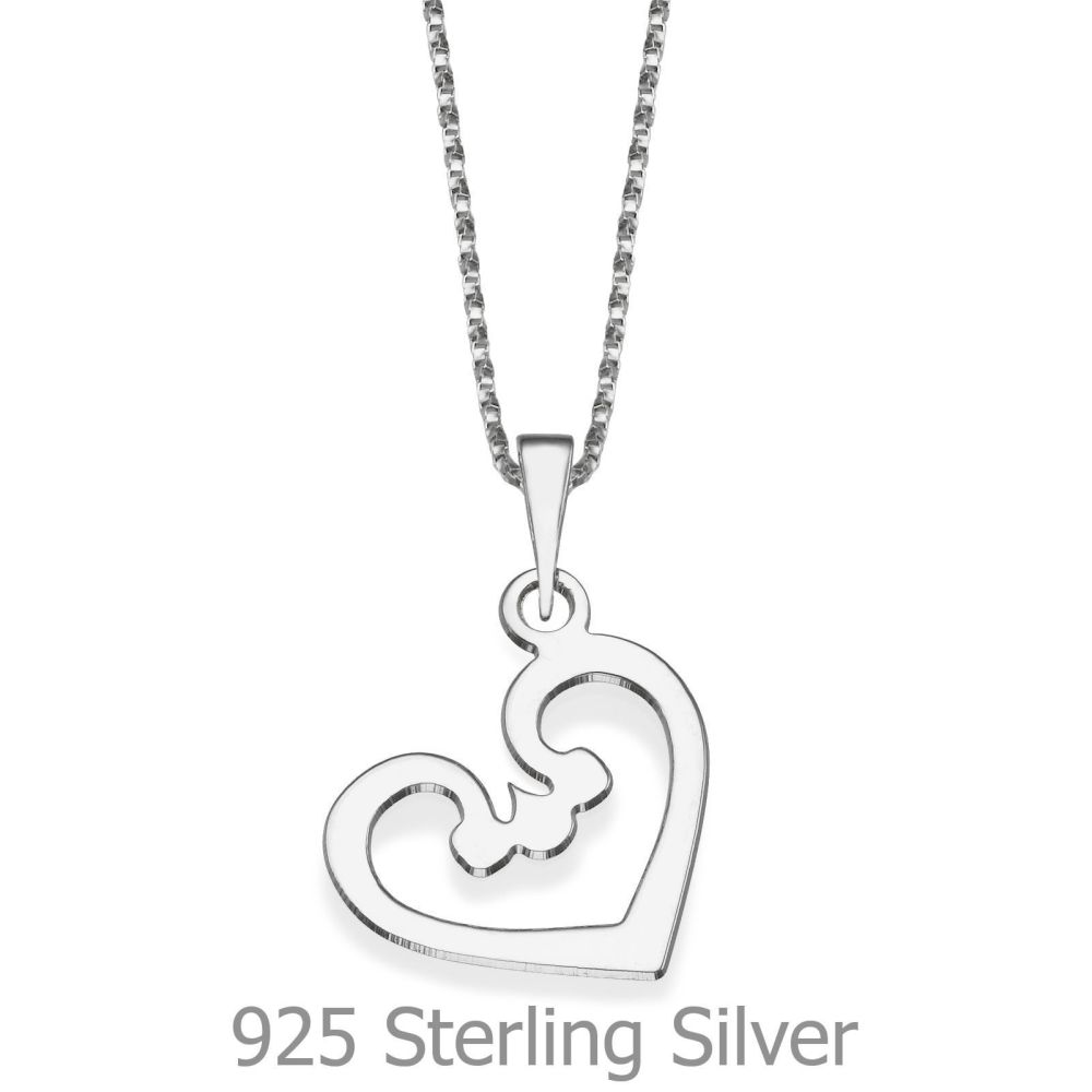 Girl's Jewelry | Pendant and Necklace in 925 Sterling Silver - Heart and Soul