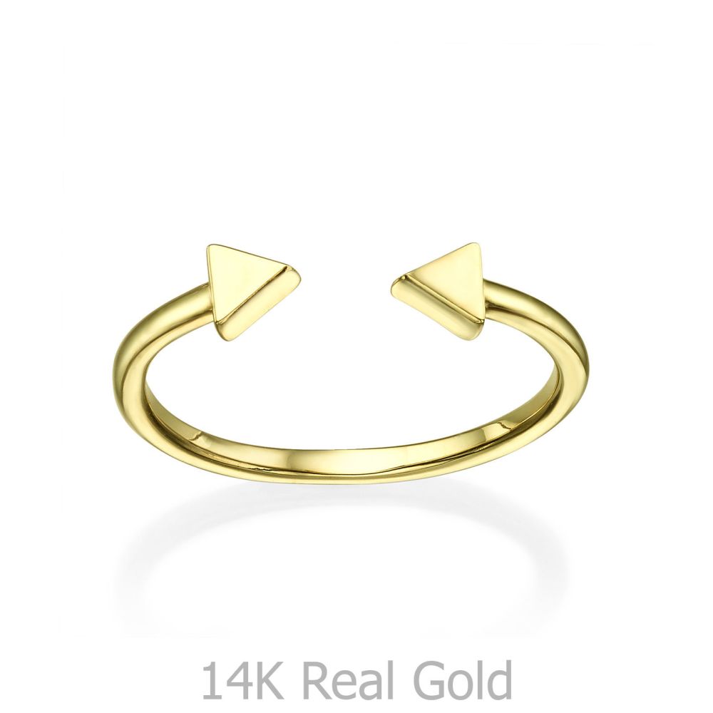 Women’s Gold Jewelry | Open Ring in Yellow Gold - Triangles