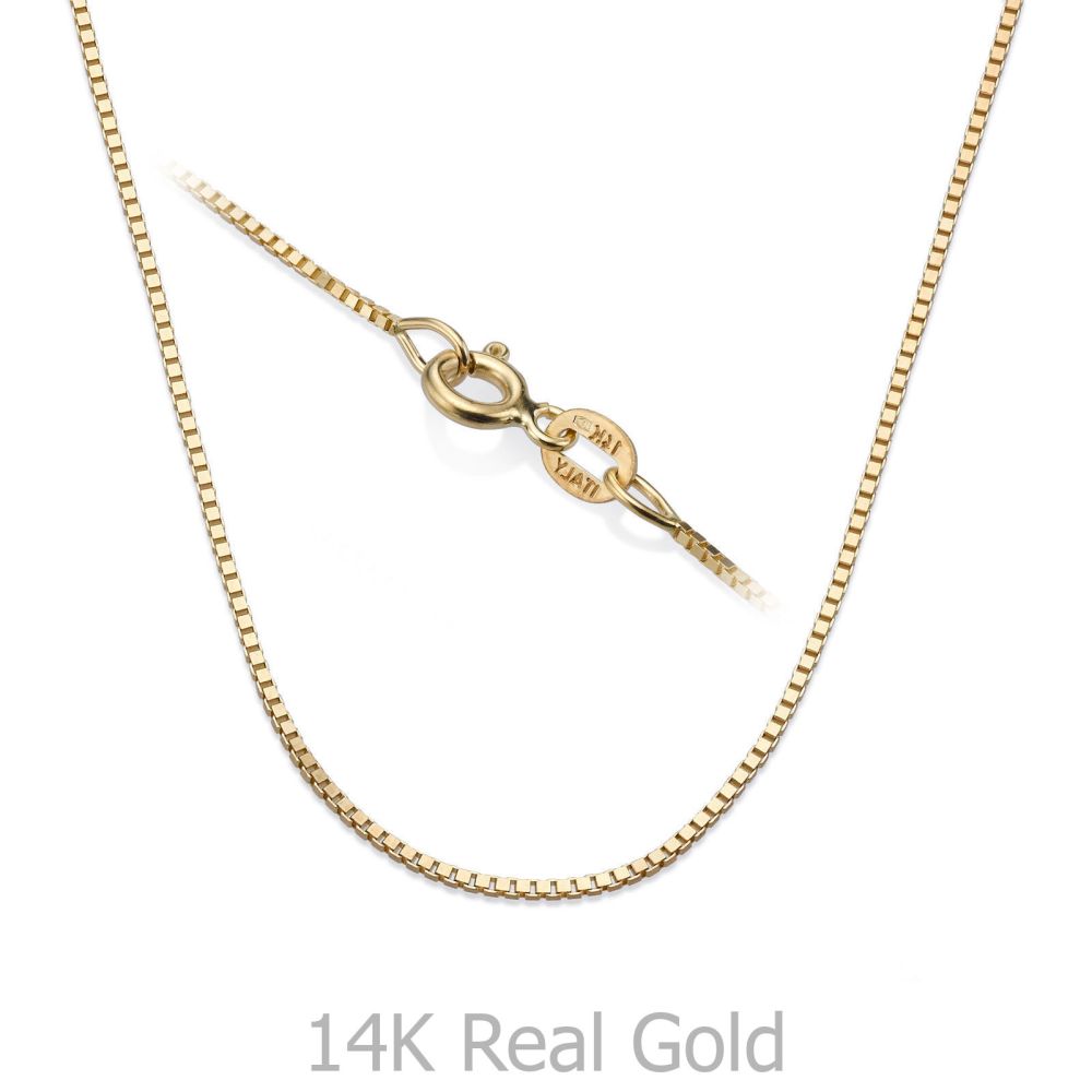 Gold Chains | 14K Yellow Gold Venice Chain Necklace 0.8mm Thick, 16.5