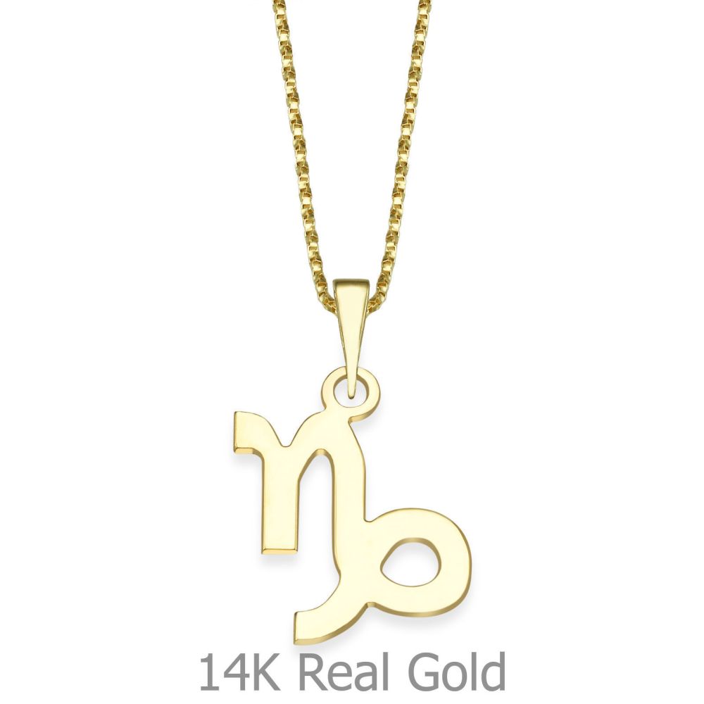 Girl's Jewelry | Pendant and Necklace in 14K Yellow Gold - Capricorn