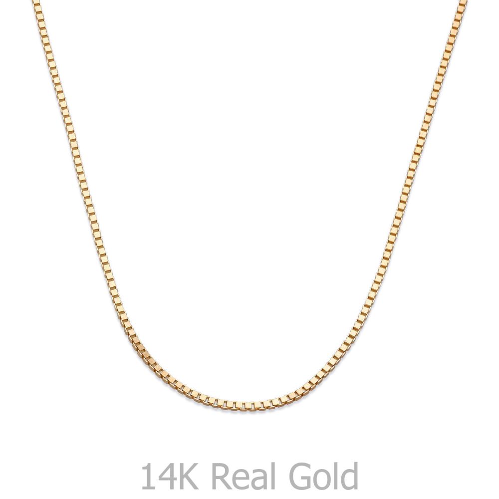 Gold Chains | 14K Yellow Gold Venice Chain Necklace 0.8mm Thick, 17.7