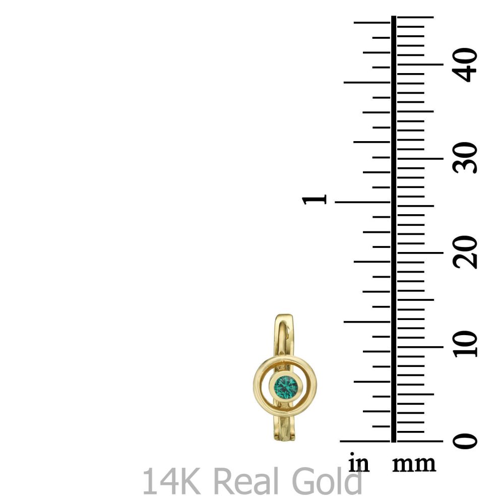 Girl's Jewelry | Dangle Tight Earrings in14K Yellow Gold - Circle of Tamara