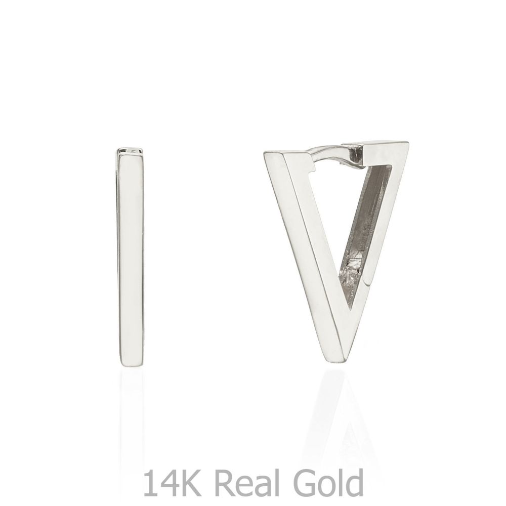 Women’s Gold Jewelry | 14K White Gold Women's Earrings - Golden Triangle