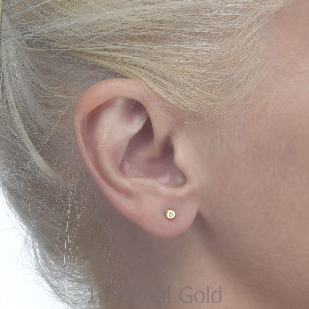 Girl's Jewelry | 14K Yellow Gold Kid's Stud Earrings - Circles of Splendor