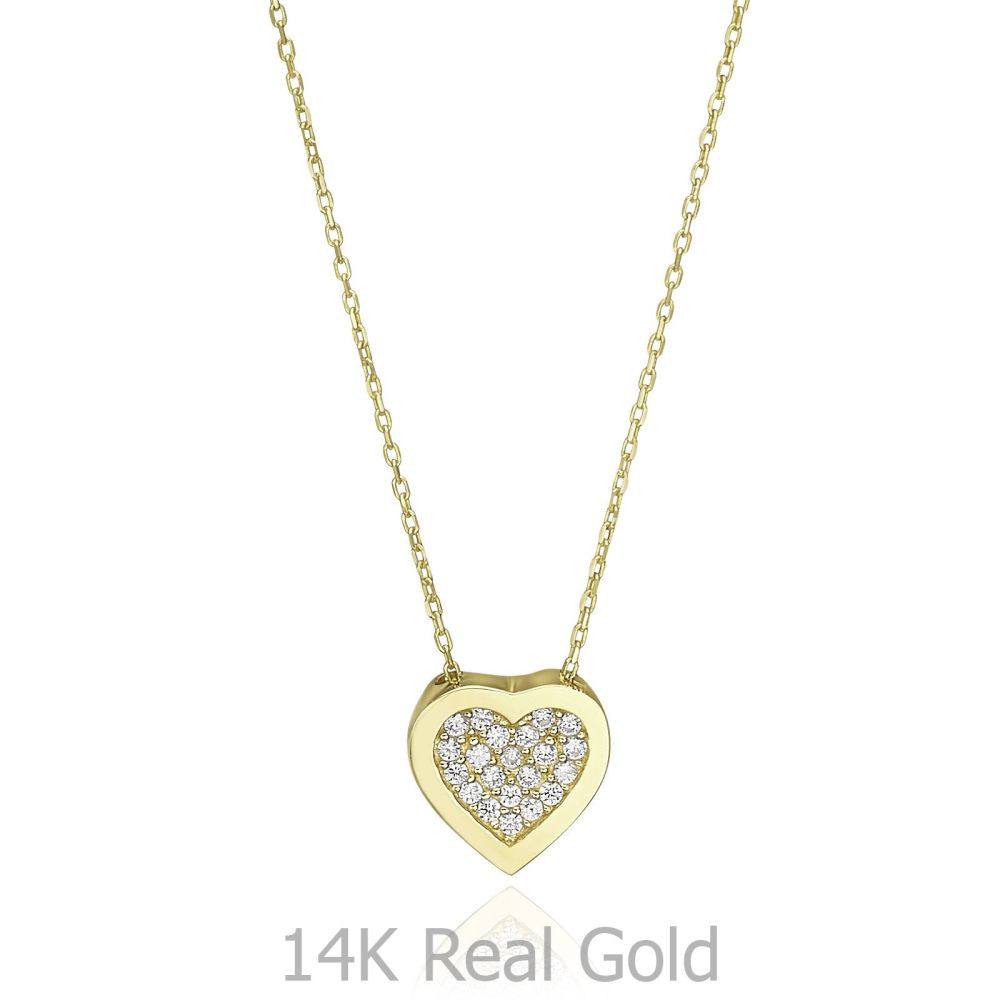 Women’s Gold Jewelry | 14k Yellow gold women's pendant  - Harmony Heart