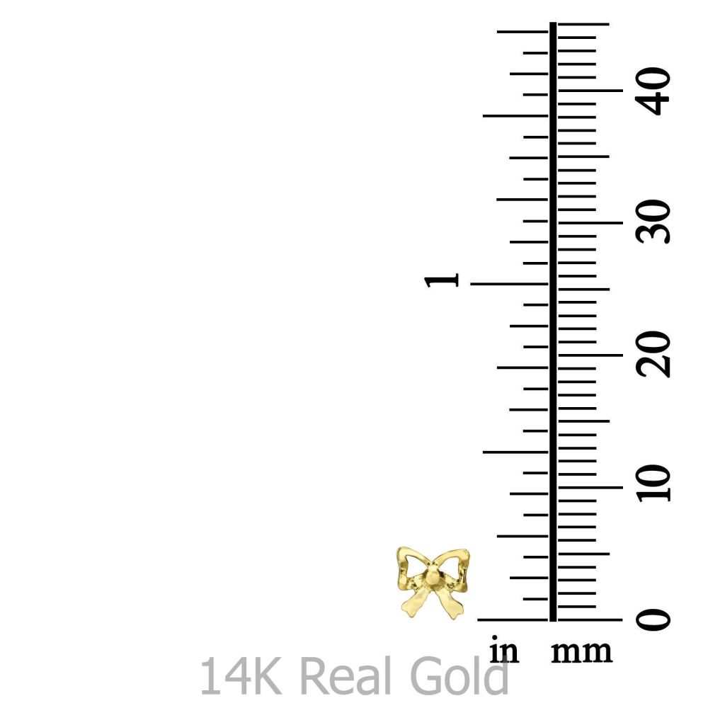 Girl's Jewelry | 14K Yellow Gold Kid's Stud Earrings - Delicate Bow