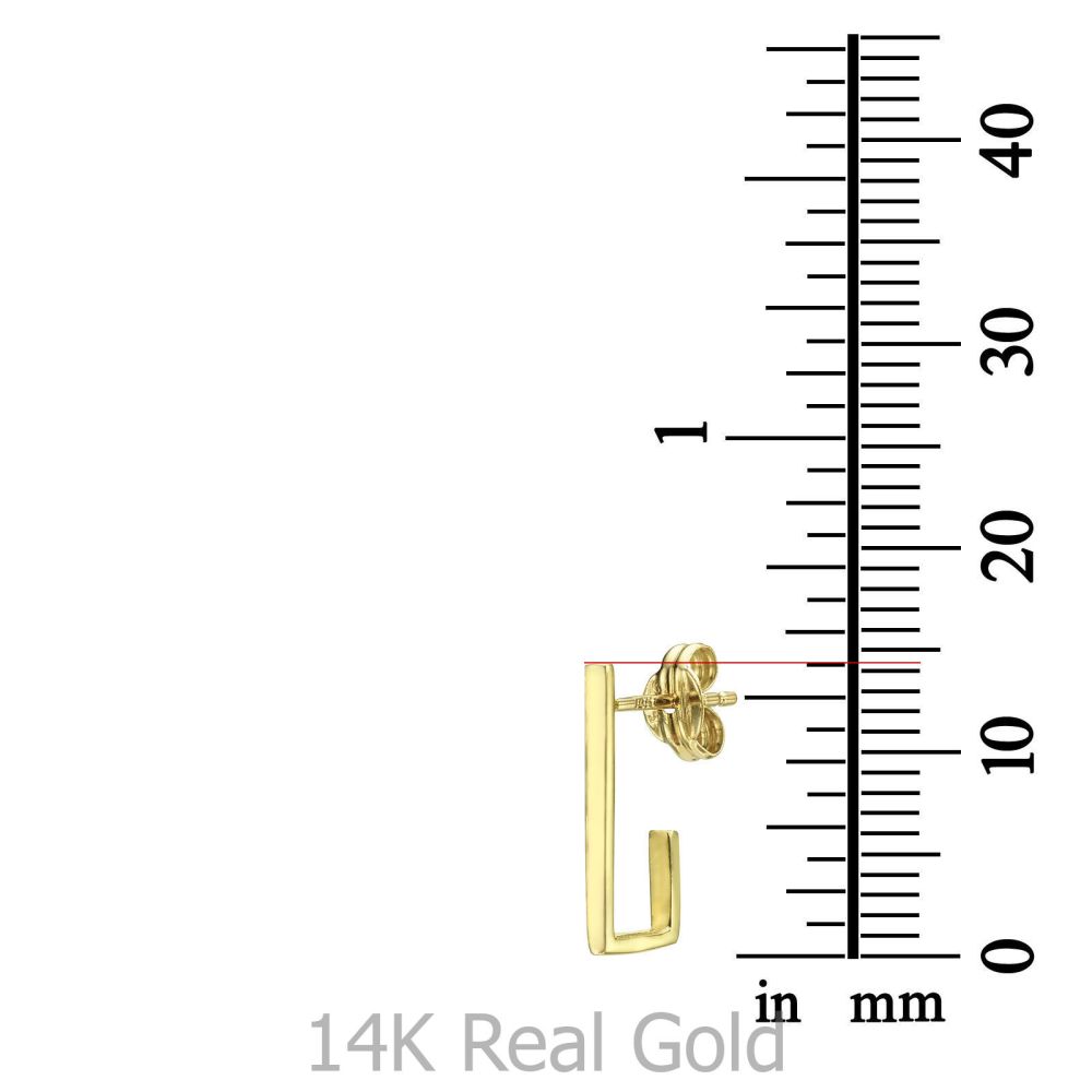 Women’s Gold Jewelry | 14K Yellow Gold Women's Earrings - Embracing Line