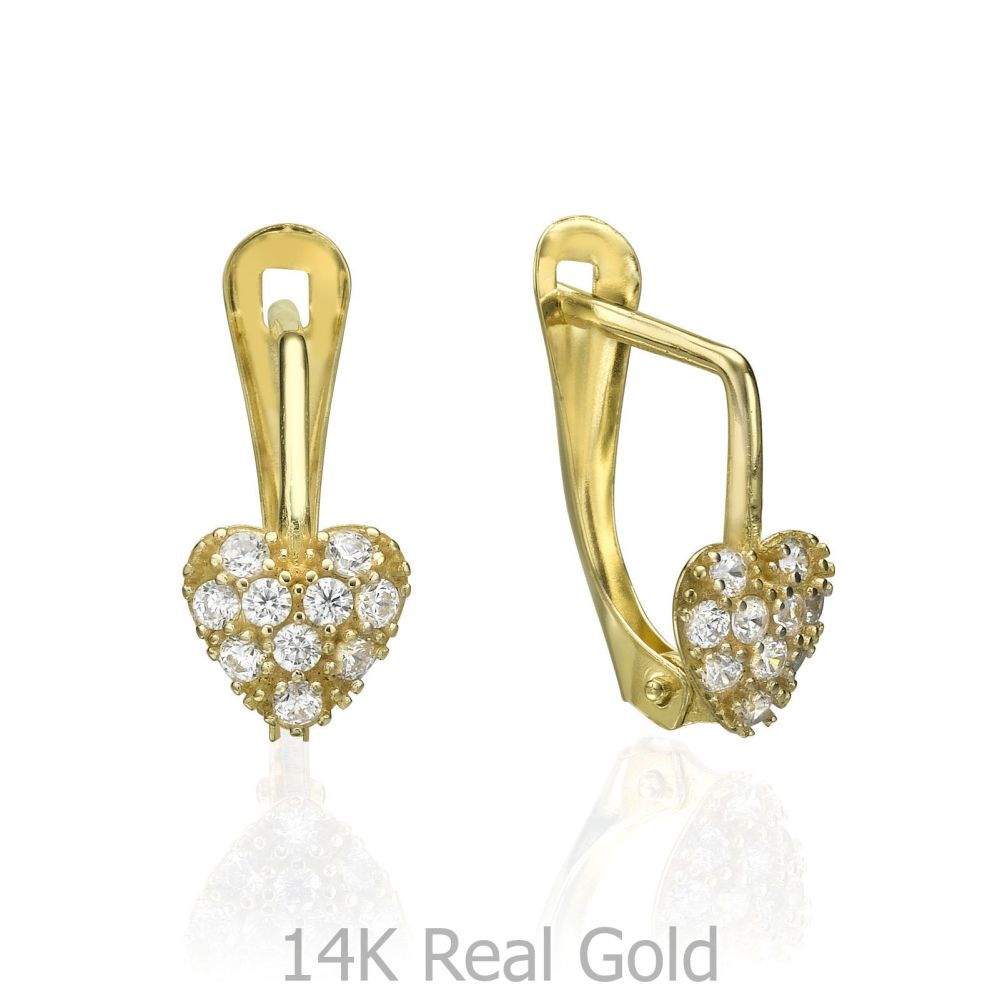 Gold Earrings | Drop Earrings - Glowing Heart