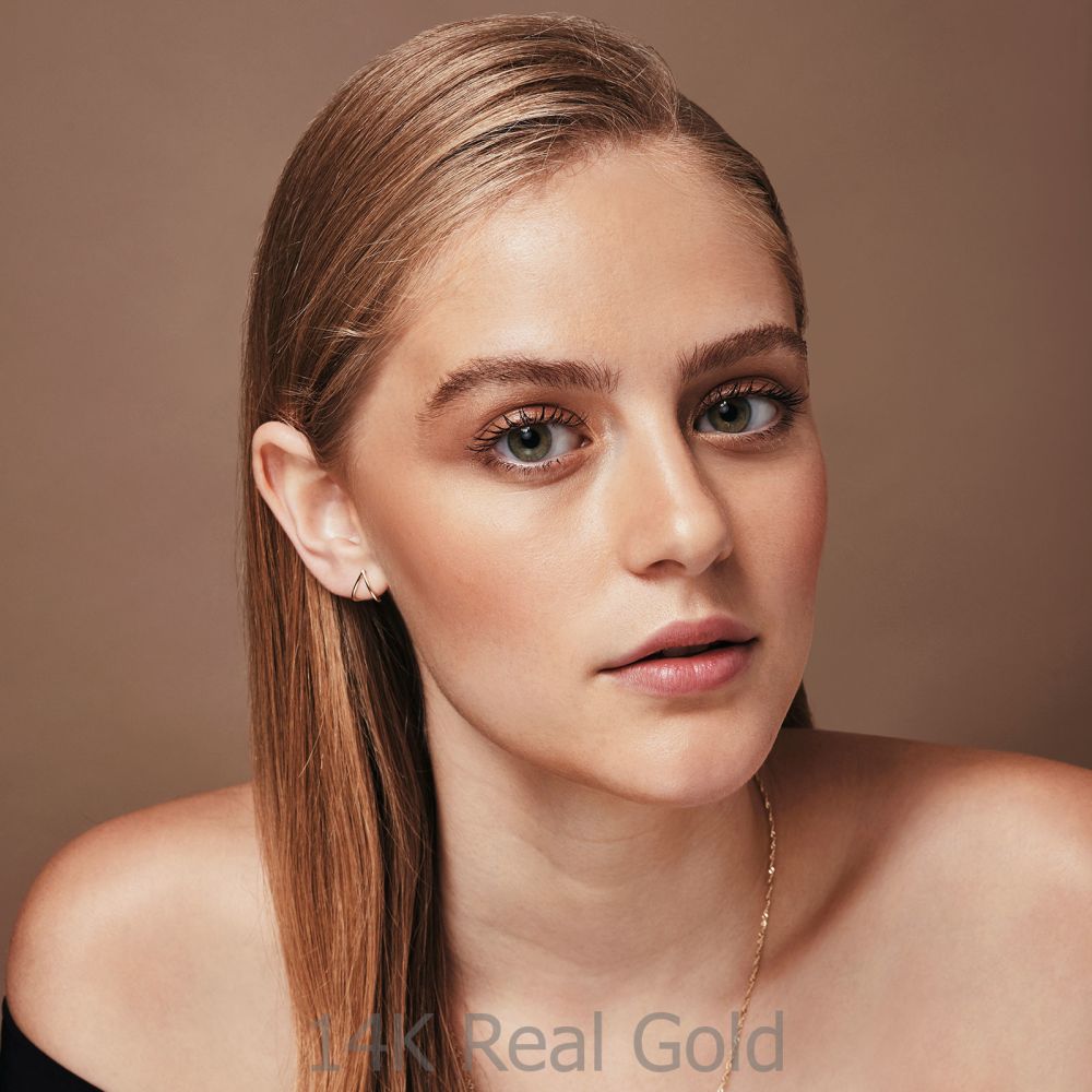 Women’s Gold Jewelry | 14K Yellow Gold Women's Earrings - Embracing Drop
