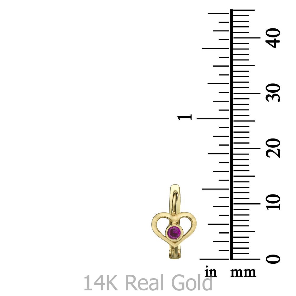 Gold Earrings | Dangle Tight Earrings in14K Yellow Gold - Heart of Joy