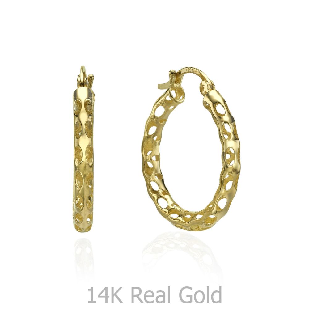 Women’s Gold Jewelry | Gold Hoop Earrings - Dotted Hoops