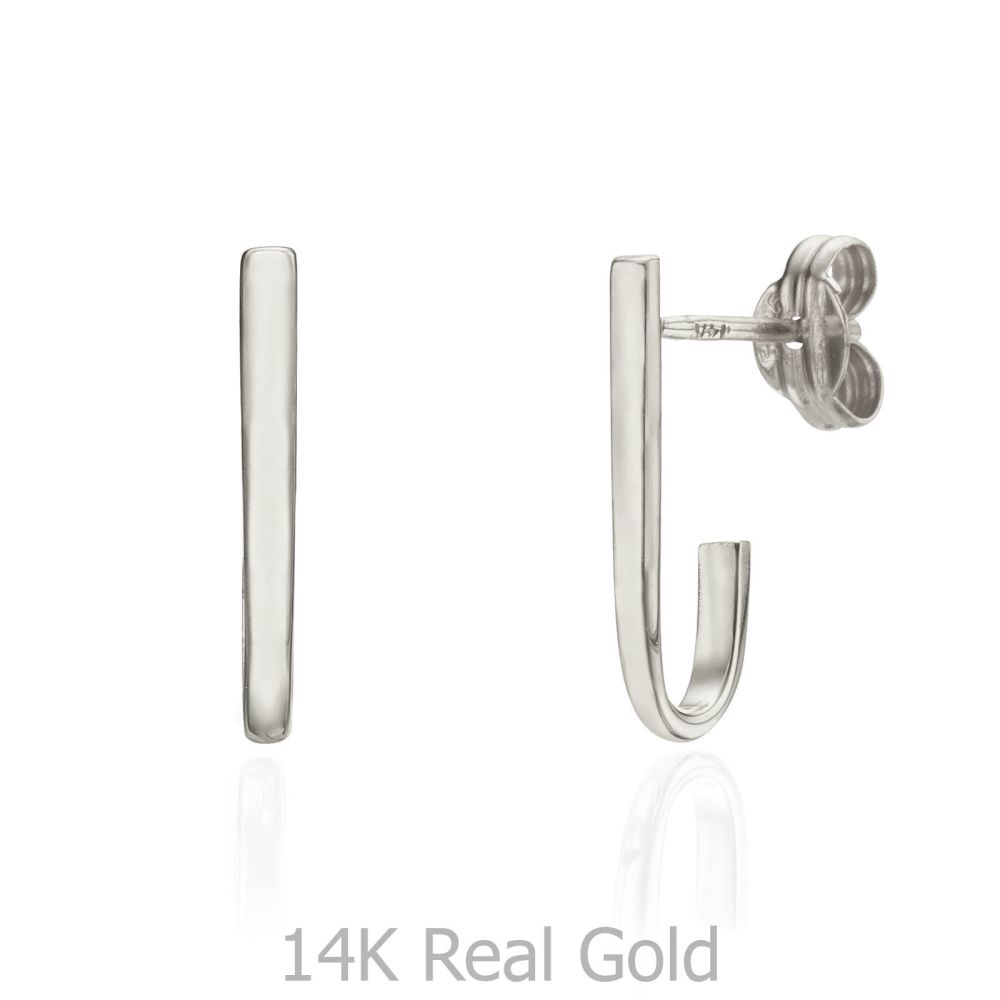 Women’s Gold Jewelry | 14K White Gold Women's Earrings - Golden Curve