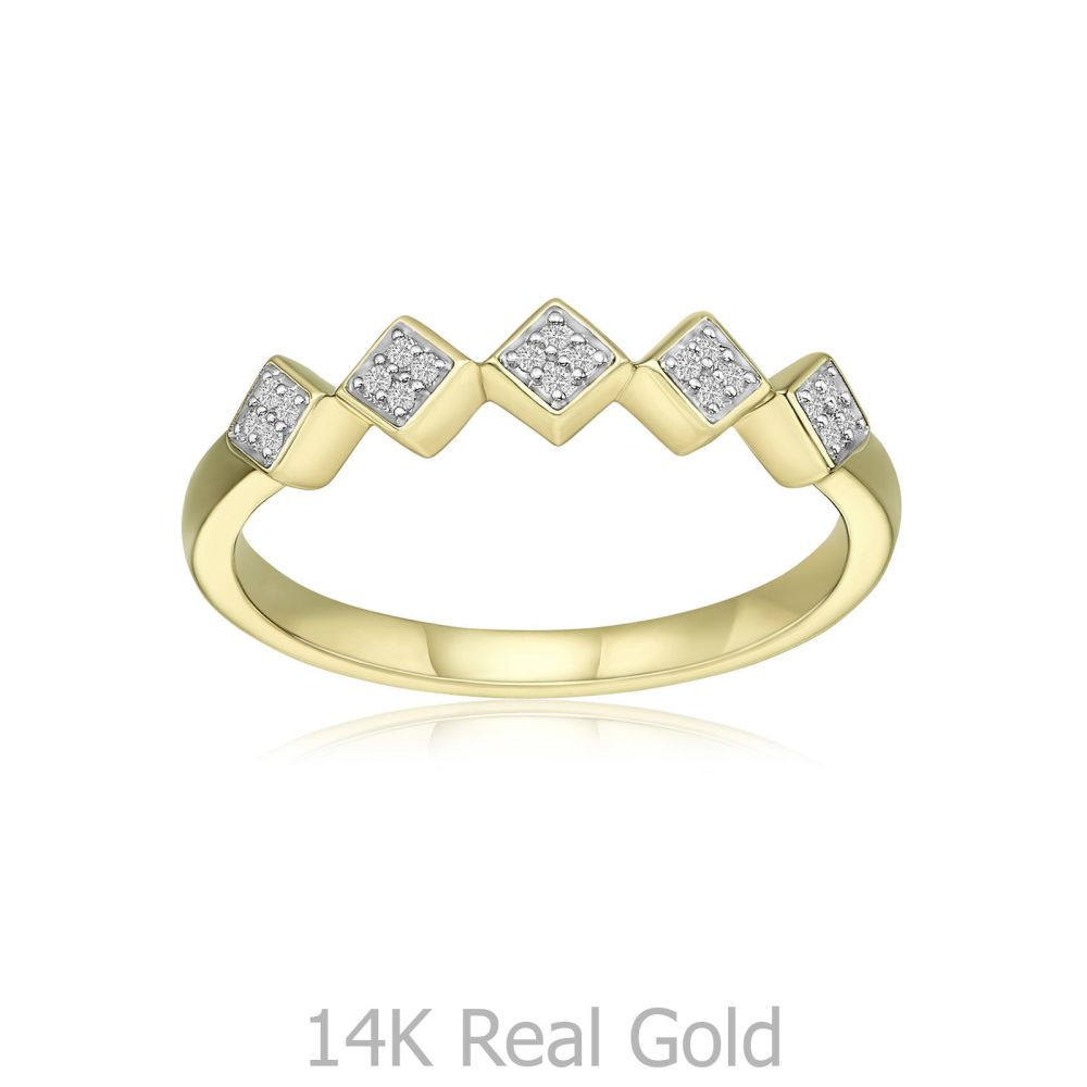 Diamond Jewelry | 14K Yellow Gold Diamond Ring - Raven