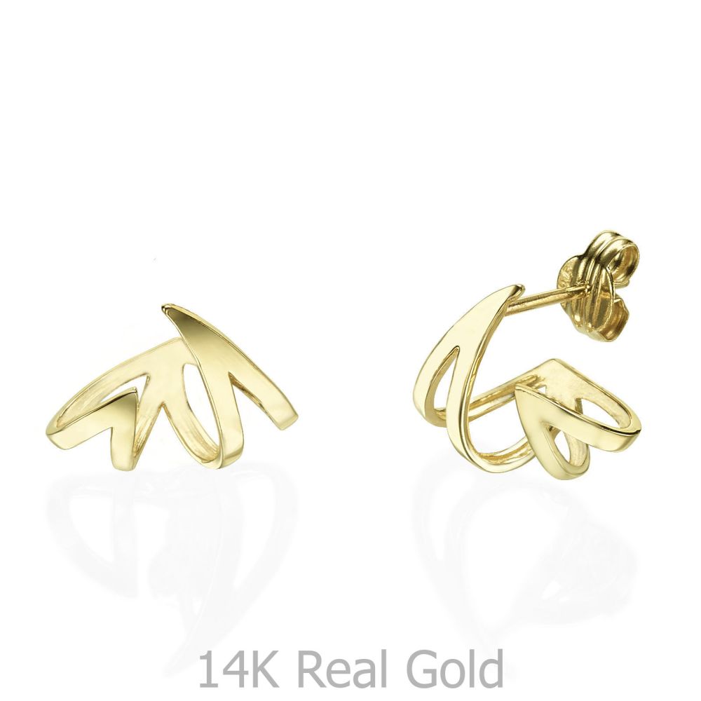 Women’s Gold Jewelry | 14K Yellow Gold Women's Earrings - Flame & Fire