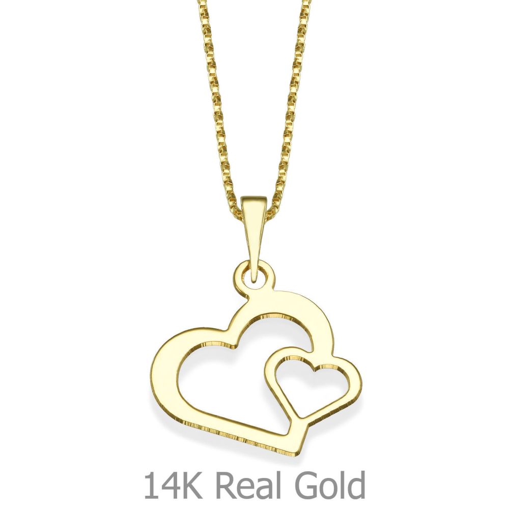 Girl's Jewelry | Pendant and Necklace in 14K Yellow Gold - From the Bottom of My Heart