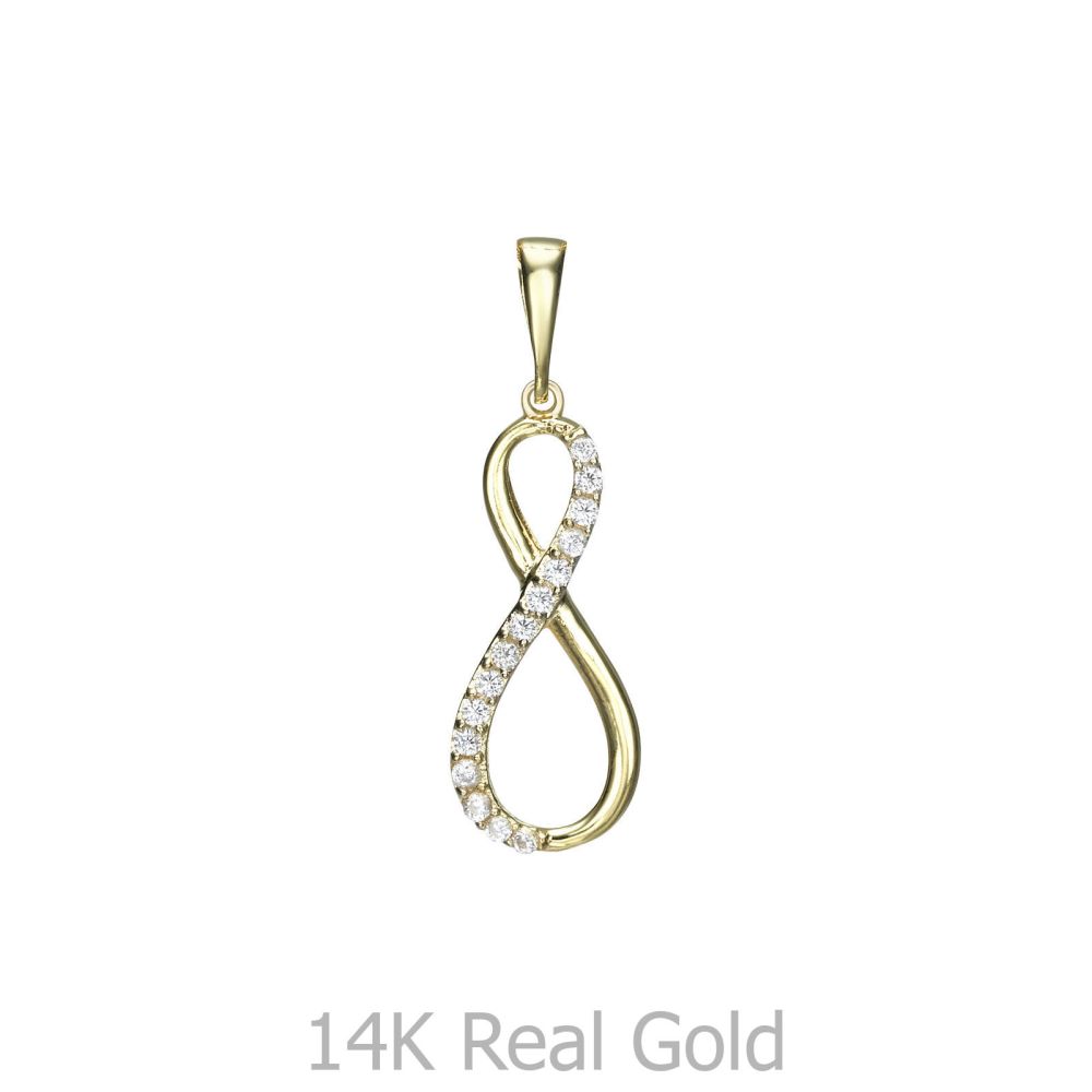 Women’s Gold Jewelry | Gold Pendant - Infinity with Crystals