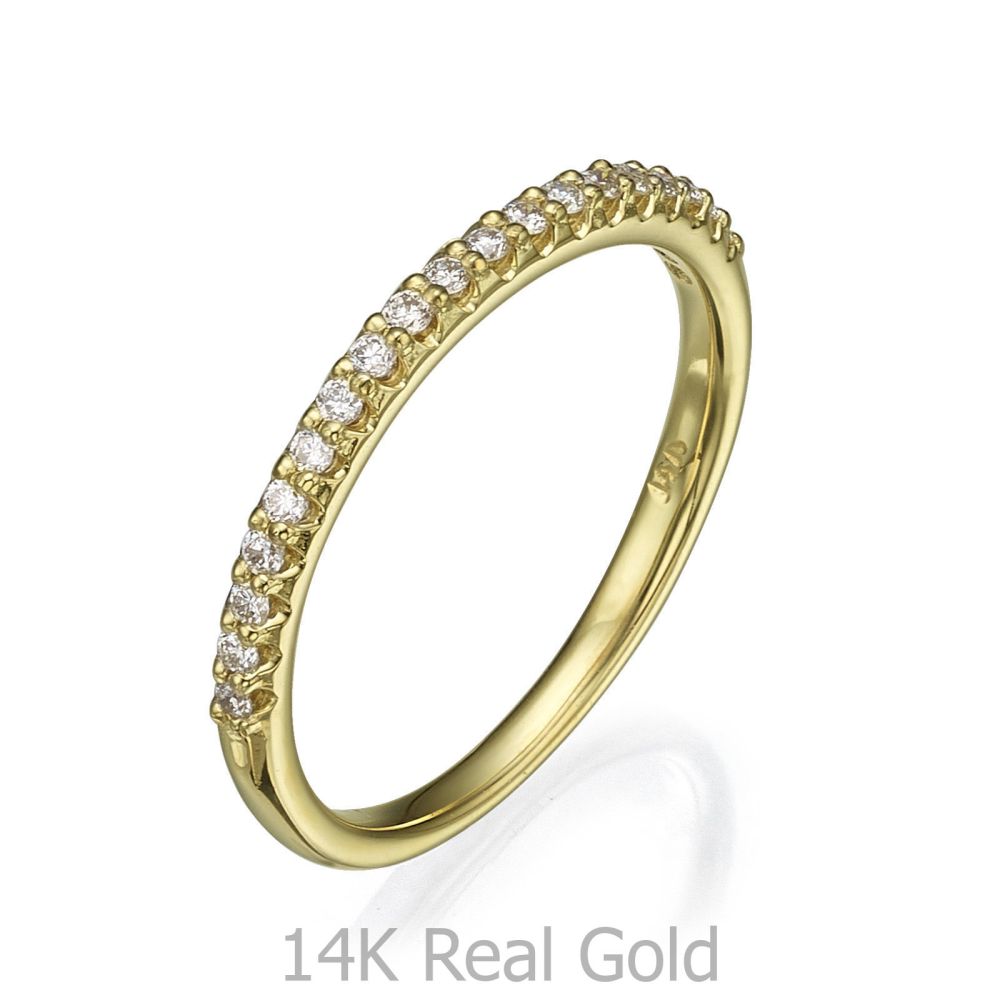 Diamond Jewelry | Diamond Band Ring in 14K Yellow Gold - Princess