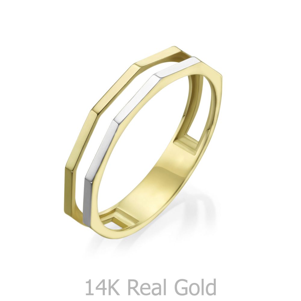 Women’s Gold Jewelry | 14K White & Yellow Gold Ring - Milano