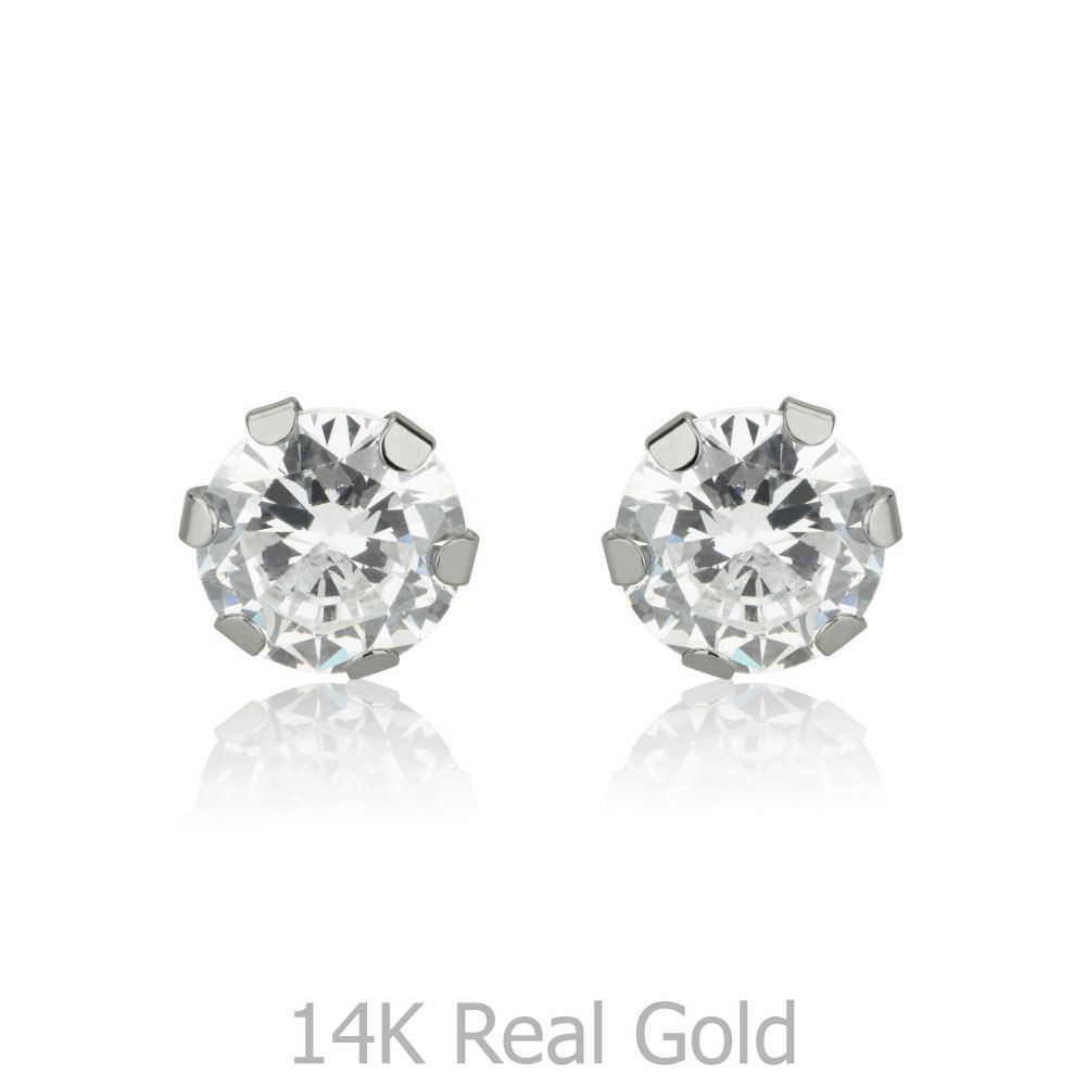 Women’s Gold Jewelry | 14K White Gold Women's Earrings - Circle of Diana