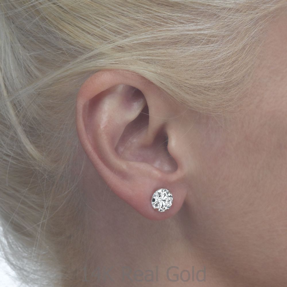 Women’s Gold Jewelry | 14K White Gold Women's Earrings - Circle of Diana