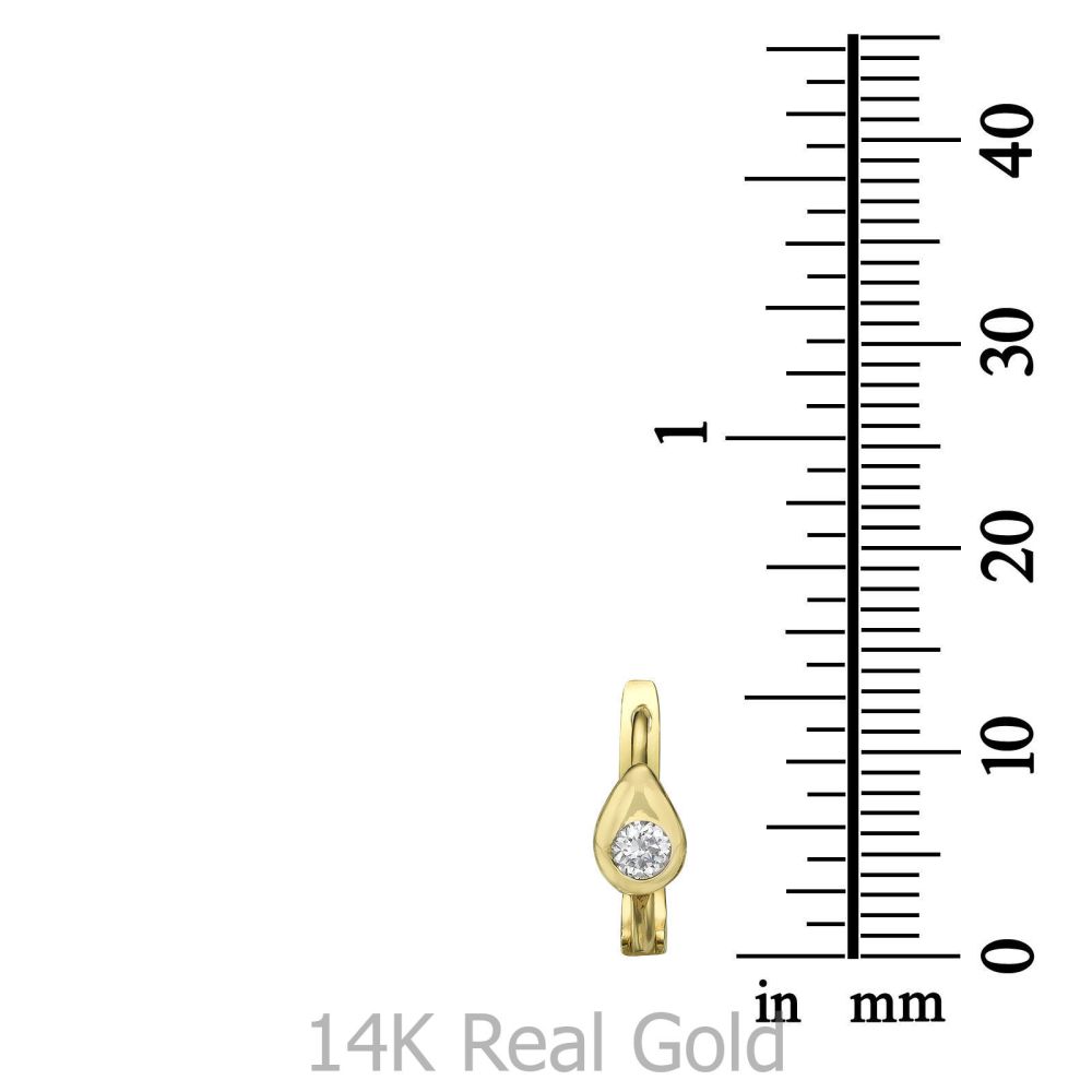 Girl's Jewelry | Dangle Tight Earrings in14K Yellow Gold - Dear Drop
