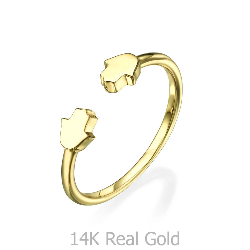 Women’s Gold Jewelry | Open Ring in Yellow Gold - Hamsa