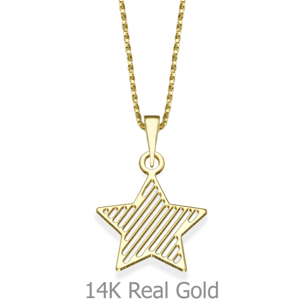 Girl's Jewelry | Pendant and Necklace in 14K Yellow Gold - Star of the Party