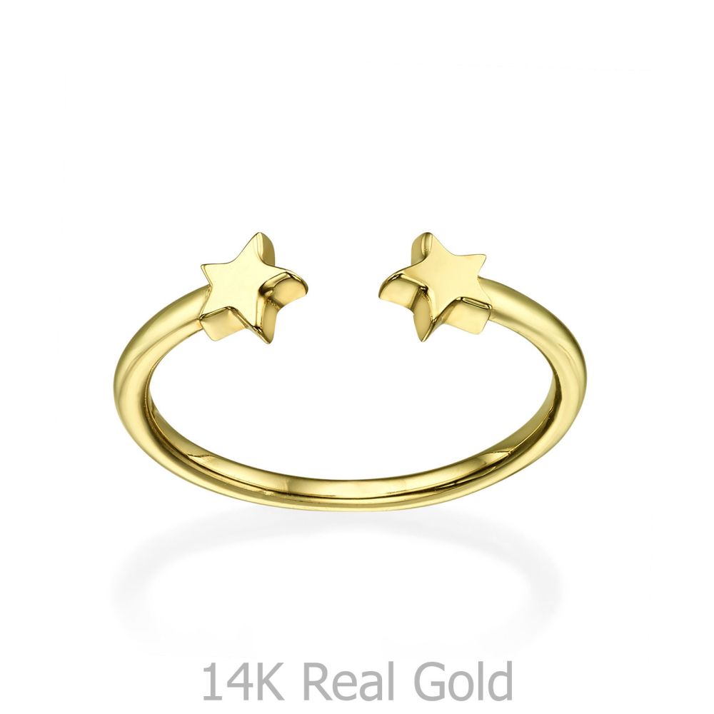 Women’s Gold Jewelry | Open Ring in Yellow Gold - Stars
