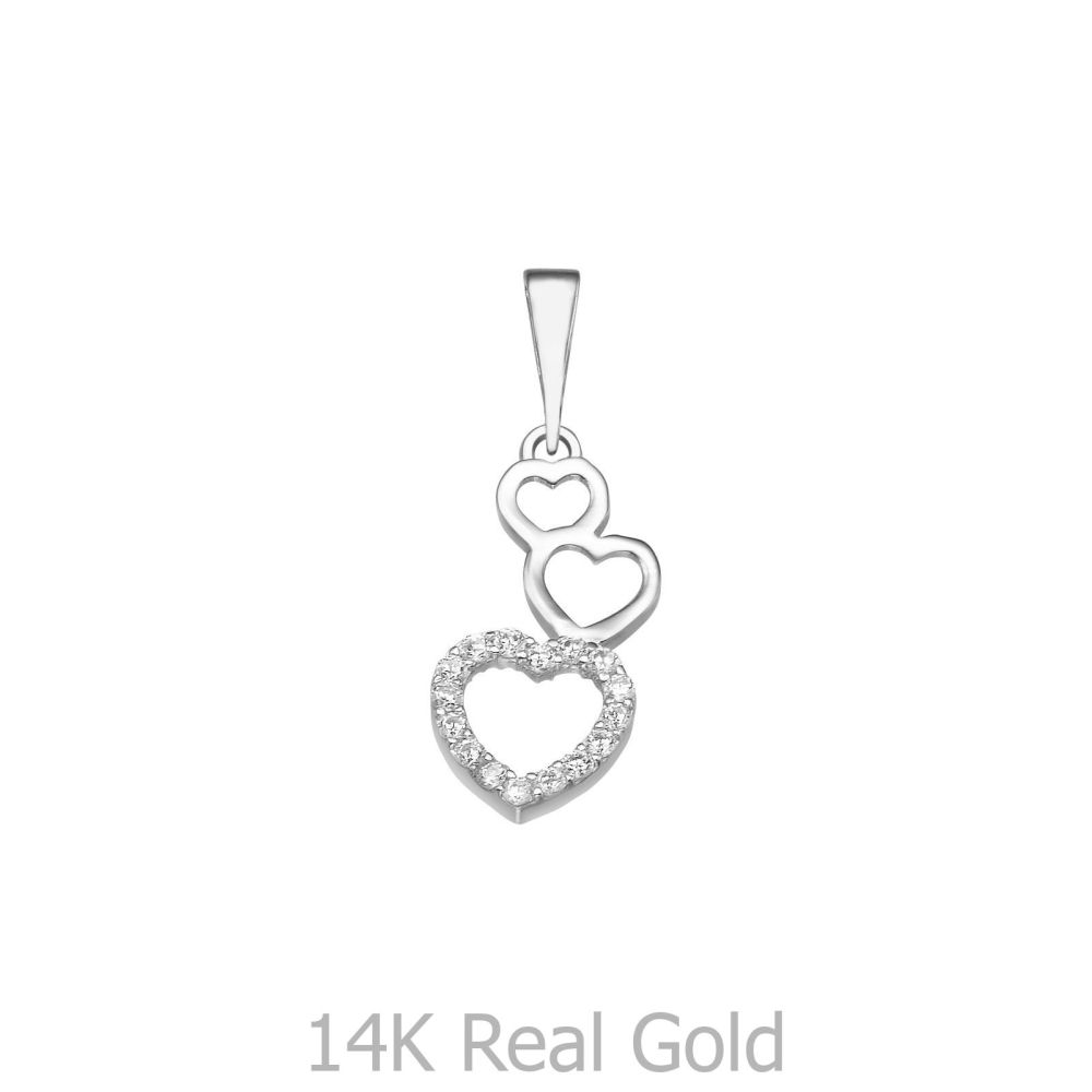 Women’s Gold Jewelry | White Gold Pendant - Heart of Alma