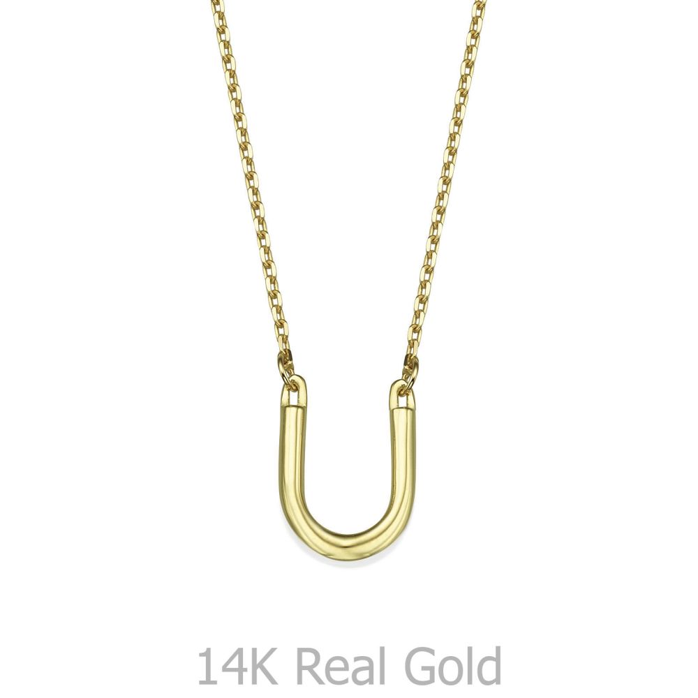Women’s Gold Jewelry | Pendant and Necklace in 14K Yellow Gold - Lucky Horseshoe