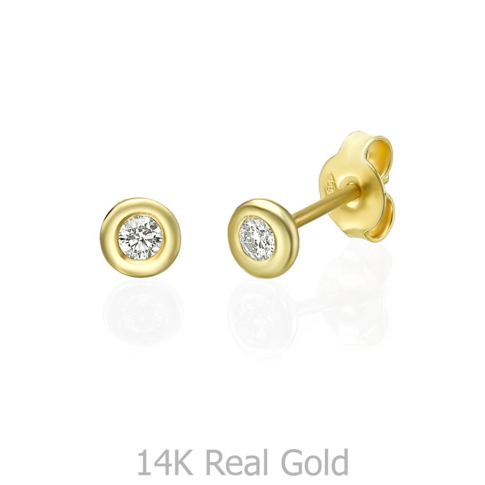 Diamond Jewelry | 14K Yellow Gold Women's Earrings - Chloe 