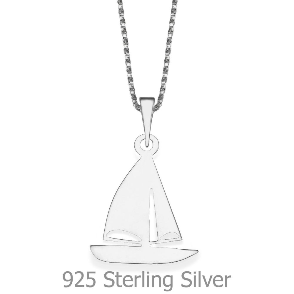 Girl's Jewelry | Pendant and Necklace in 925 Sterling Silver - Golden Sailboat
