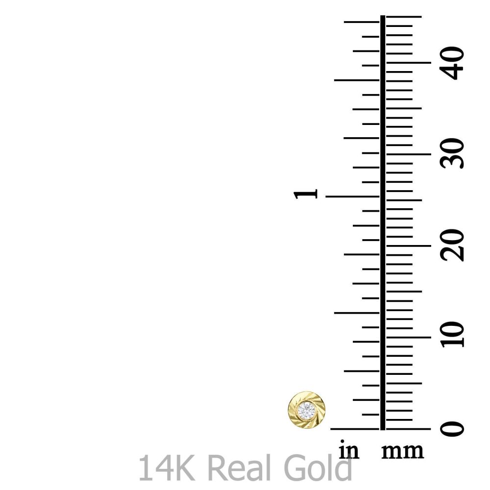Girl's Jewelry | 14K Yellow Gold Kid's Stud Earrings - Katia Circle - Small